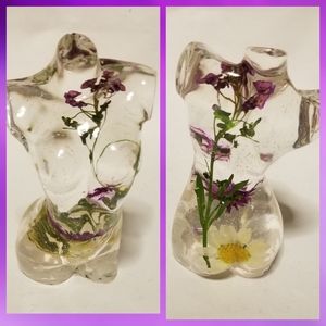 Resin Body Goddess with Purple Flowers Design